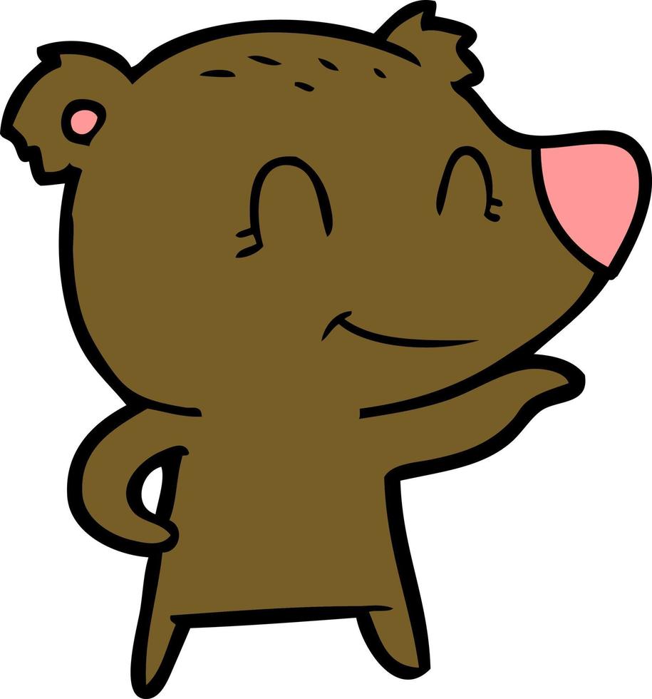 desenho de urso amigável vetor