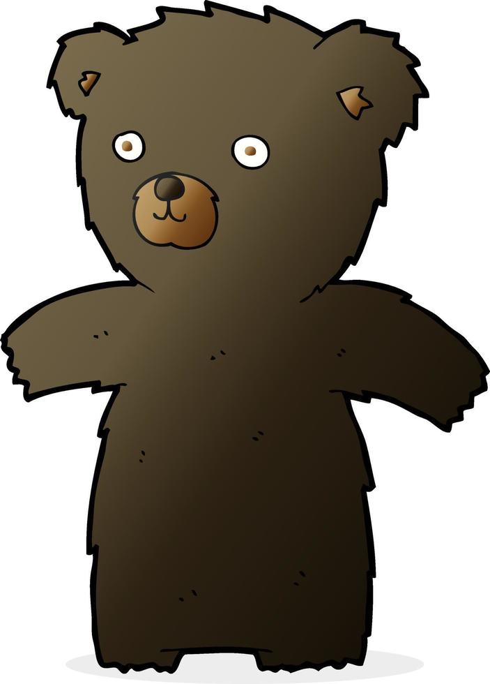 urso preto bonito dos desenhos animados vetor