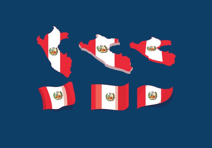 Bandeira da bandeira de Peru vetor