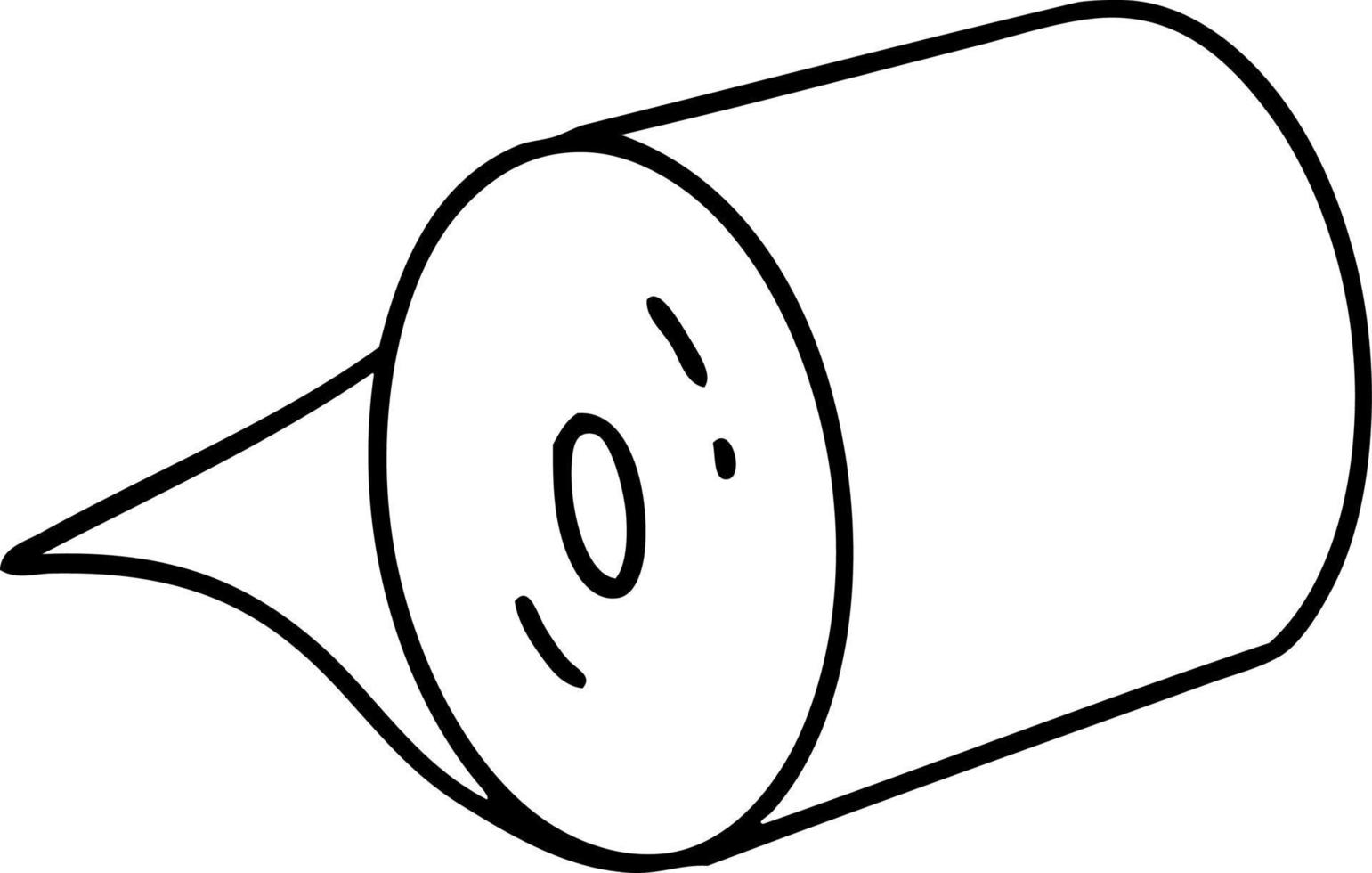linha doodle rolo de papel higiênico vetor