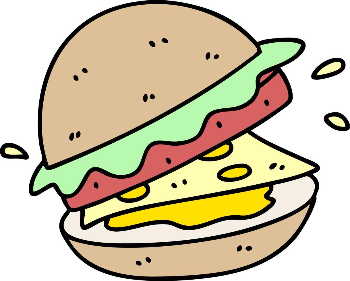 desenho de um hambúrguer saboroso vetor