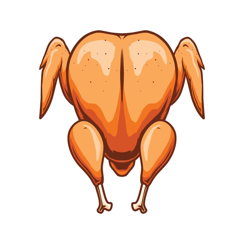 ilustração de um frango de peru grelhado vetor