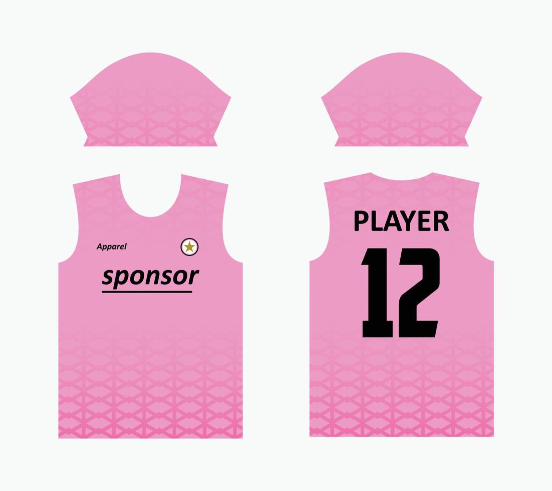 design de impressão de tela de jersey padrão abstrato para sublimação de jersey. modelos de jersey para equipes esportivas de futebol, basquete, ciclismo, vôlei, etc. tema gradiente rosa vetor