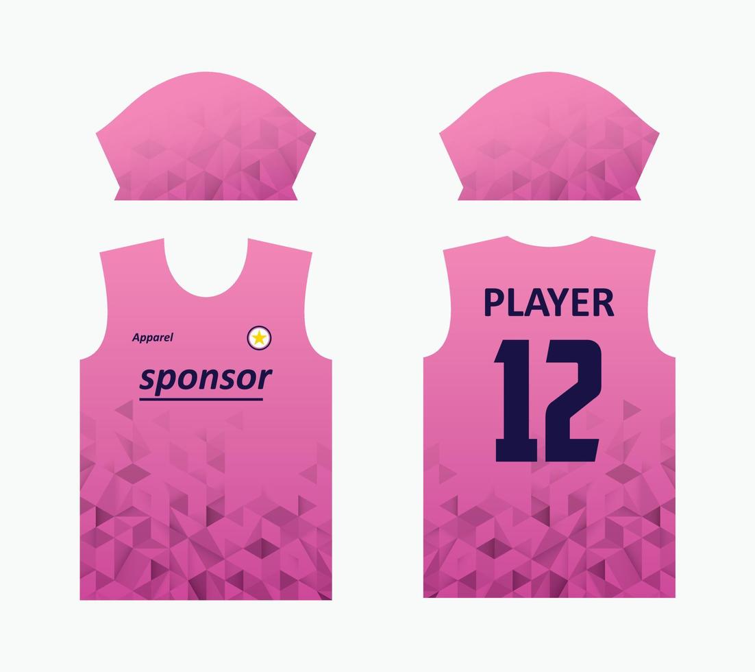design de impressão de tela de jersey padrão abstrato para sublimação de jersey. modelos de jersey para equipes esportivas de futebol, basquete, ciclismo, vôlei, etc. tema gradiente rosa vetor