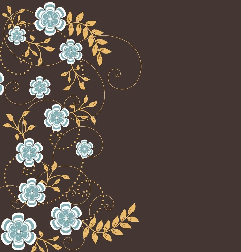 cartão de convite vintage com elegante design floral retrô vetor