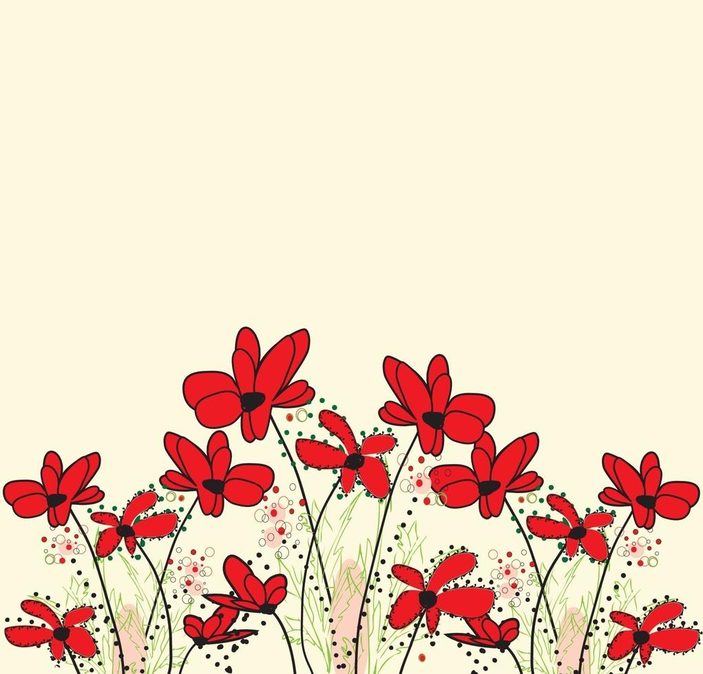 cartão de convite vintage com elegante design floral retrô vetor