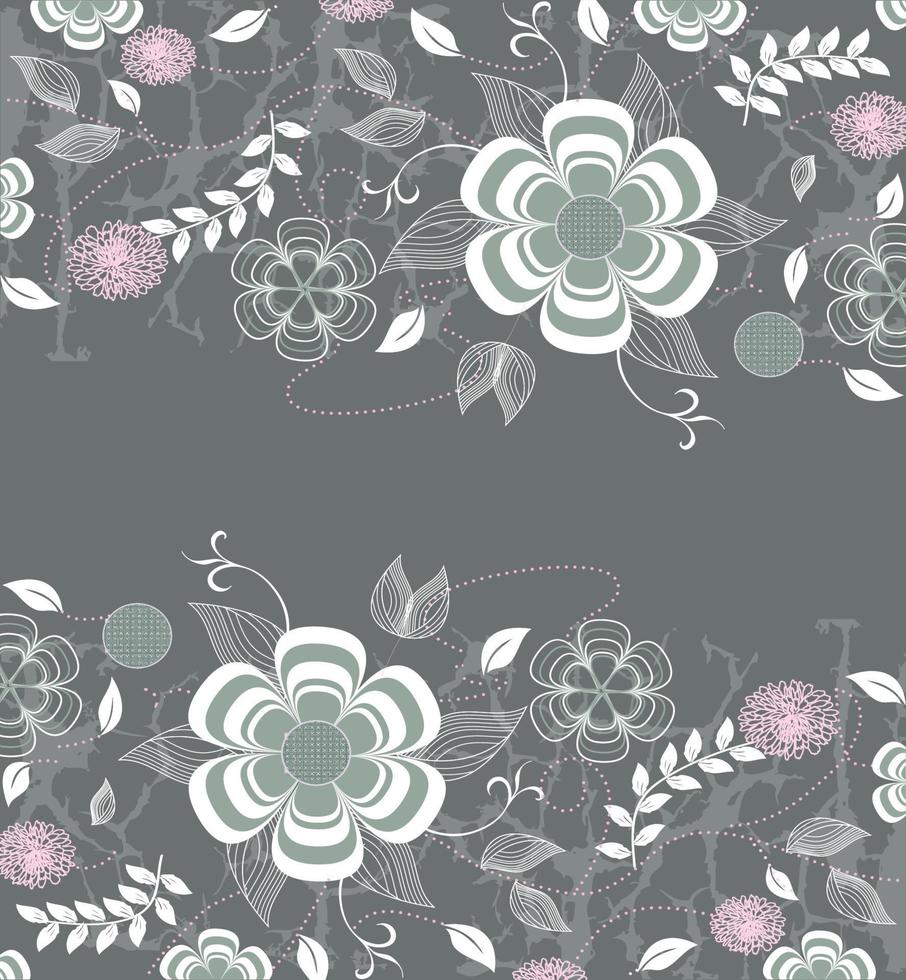 fundo vintage com elegante design floral retrô vetor