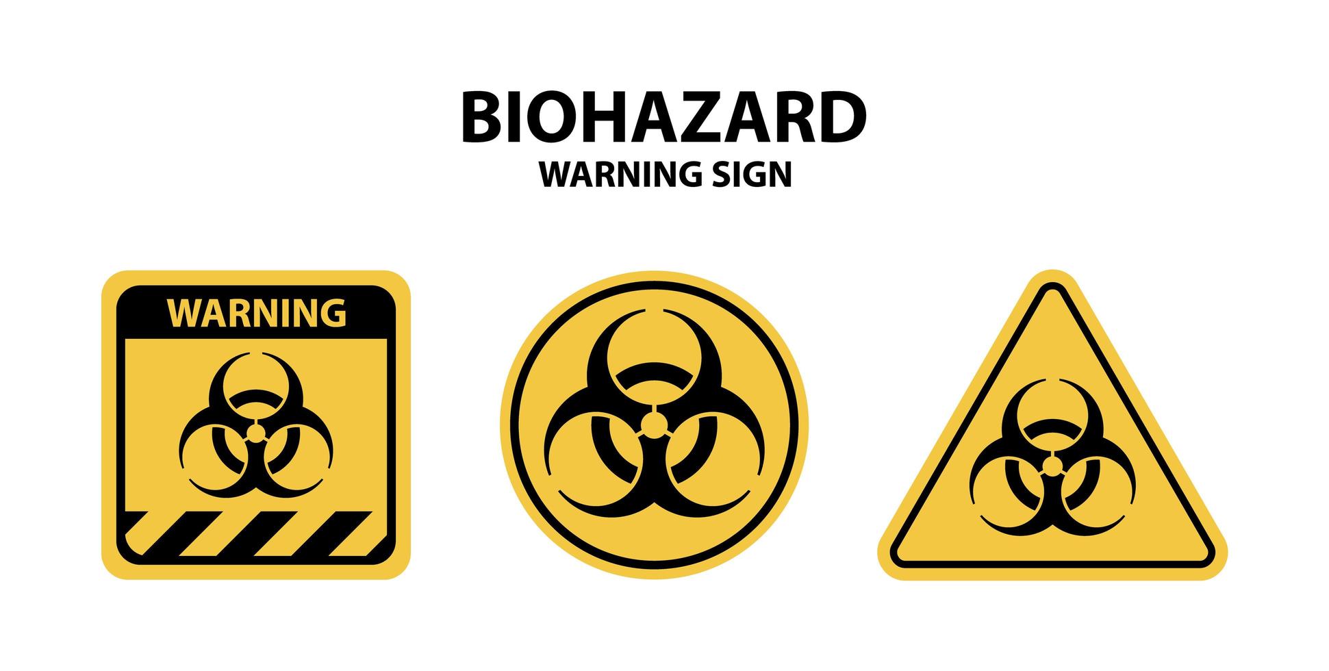 conjunto de sinal de aviso de risco biológico vetor