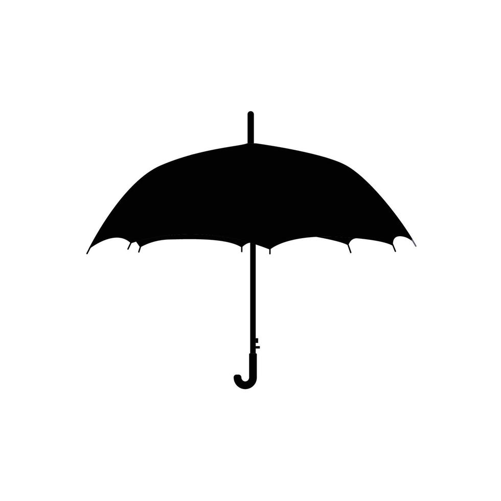 silhueta de guarda-chuva. elementos de design de ícone preto e branco em fundo branco isolado vetor