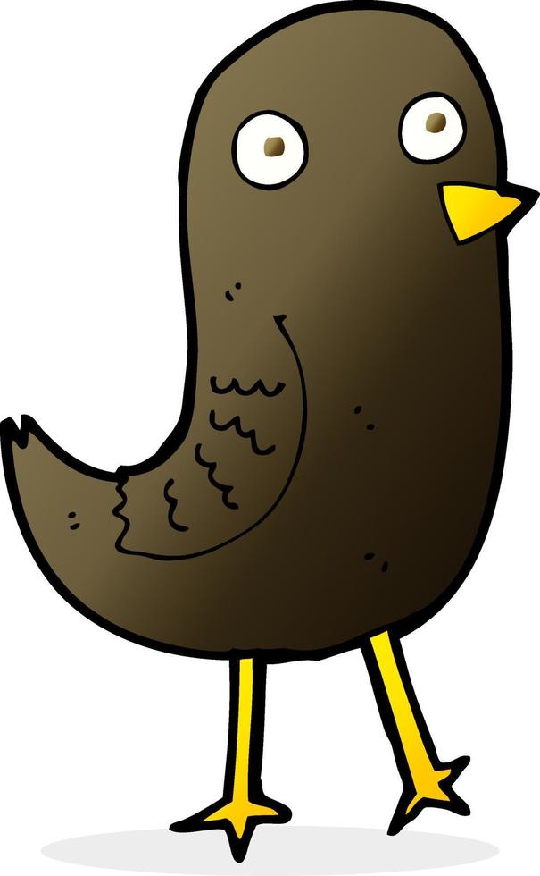 pássaro engraçado dos desenhos animados vetor