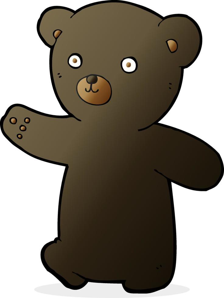 filhote de urso preto dos desenhos animados vetor