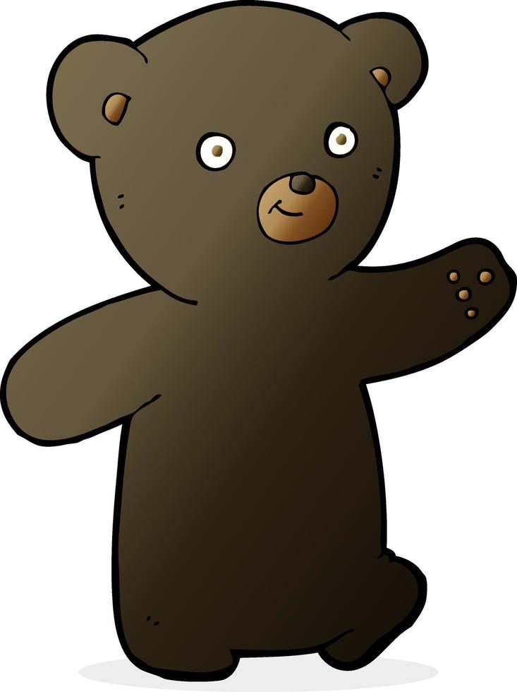 filhote de urso preto dos desenhos animados vetor