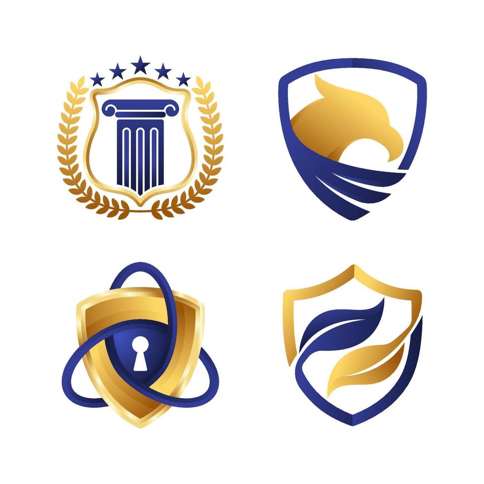 conjunto de conceito de logotipo de escudo vetor