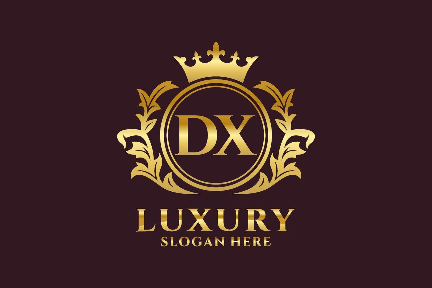 modelo de logotipo de luxo real de letra dx inicial em arte vetorial para projetos de marca de luxo e outras ilustrações vetoriais. vetor