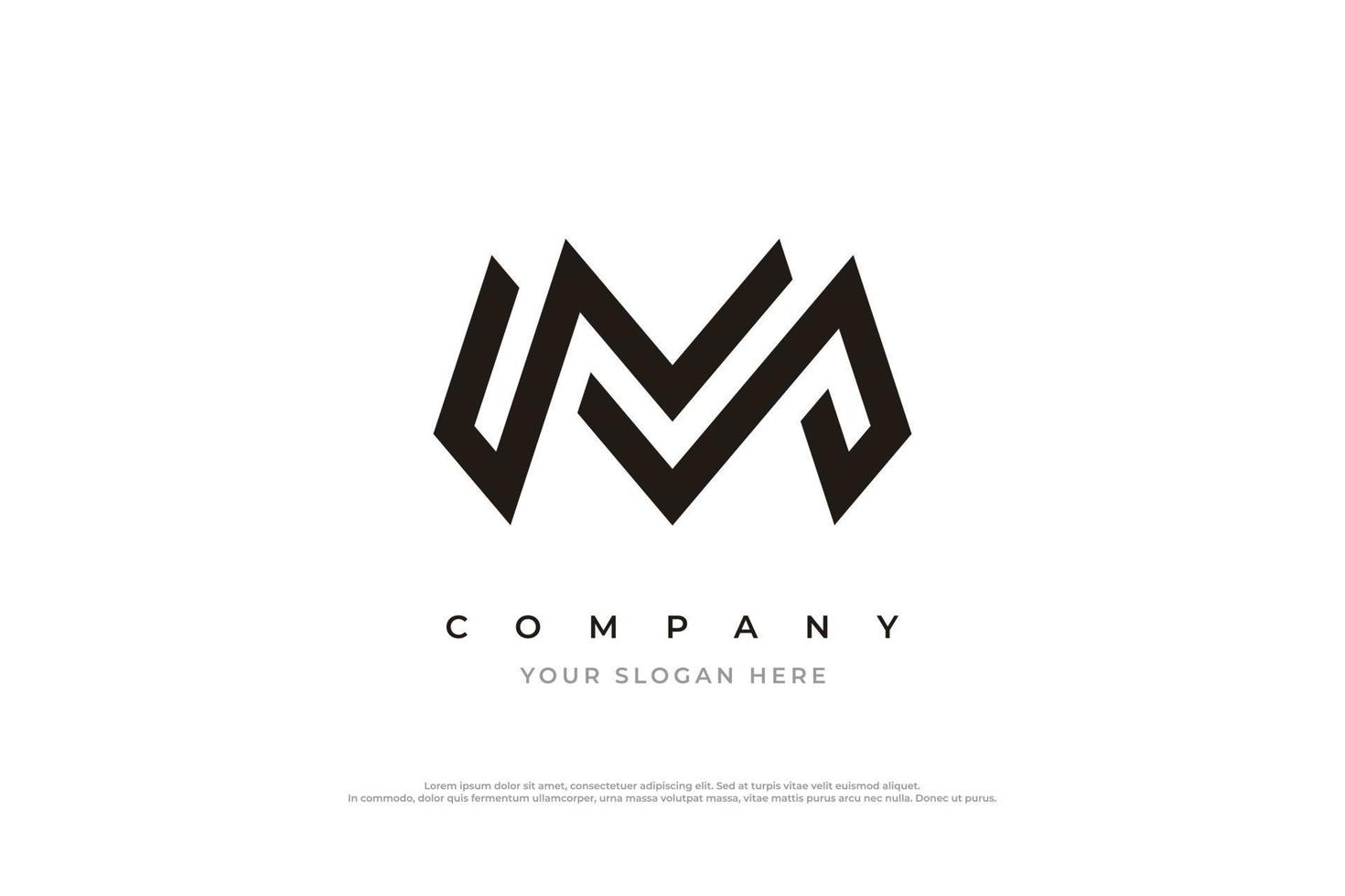 letra inicial m logotipo ou vetor de design de logotipo de monograma mm