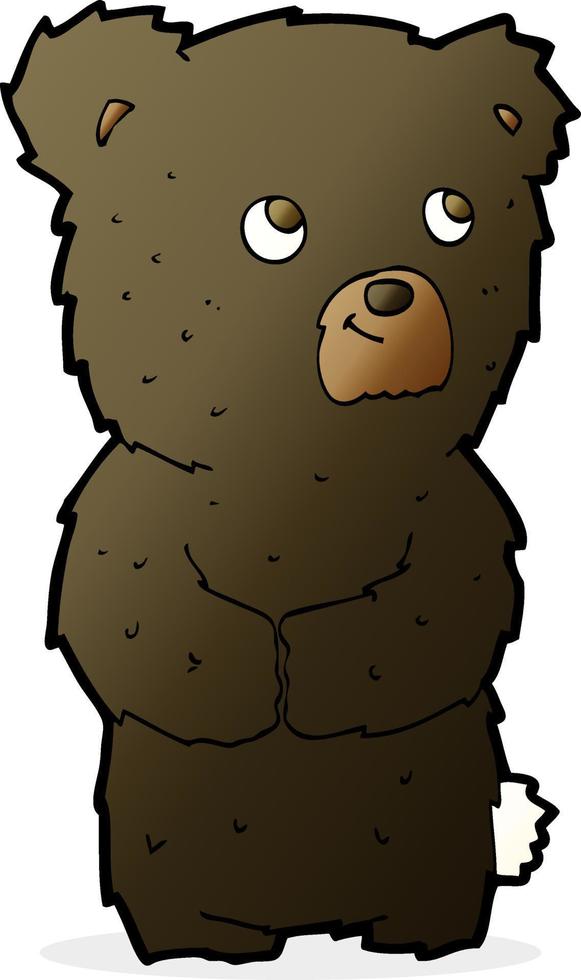 filhote de urso preto dos desenhos animados vetor
