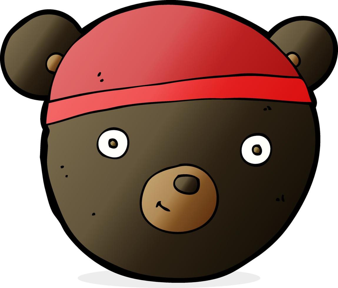 cara de urso preto dos desenhos animados vetor