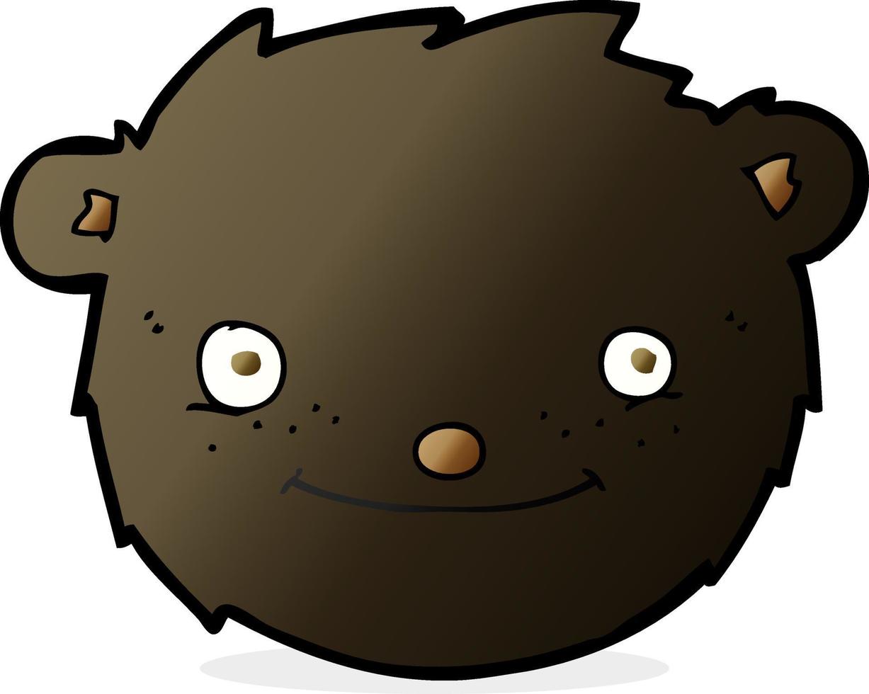 cabeça de urso preto dos desenhos animados vetor