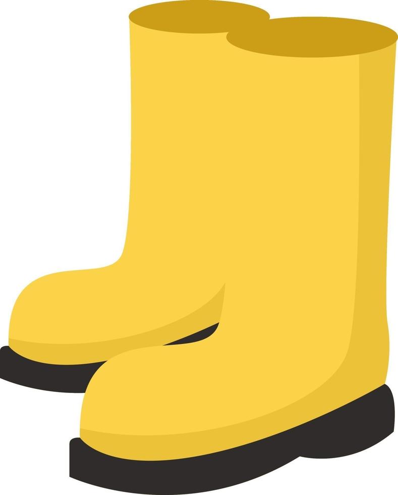 botas de chuva amarelas, ilustração, vetor em fundo branco