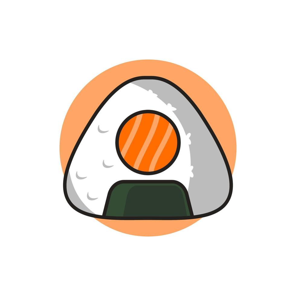 vetor de design de logotipo de ilustração de comida onigiri