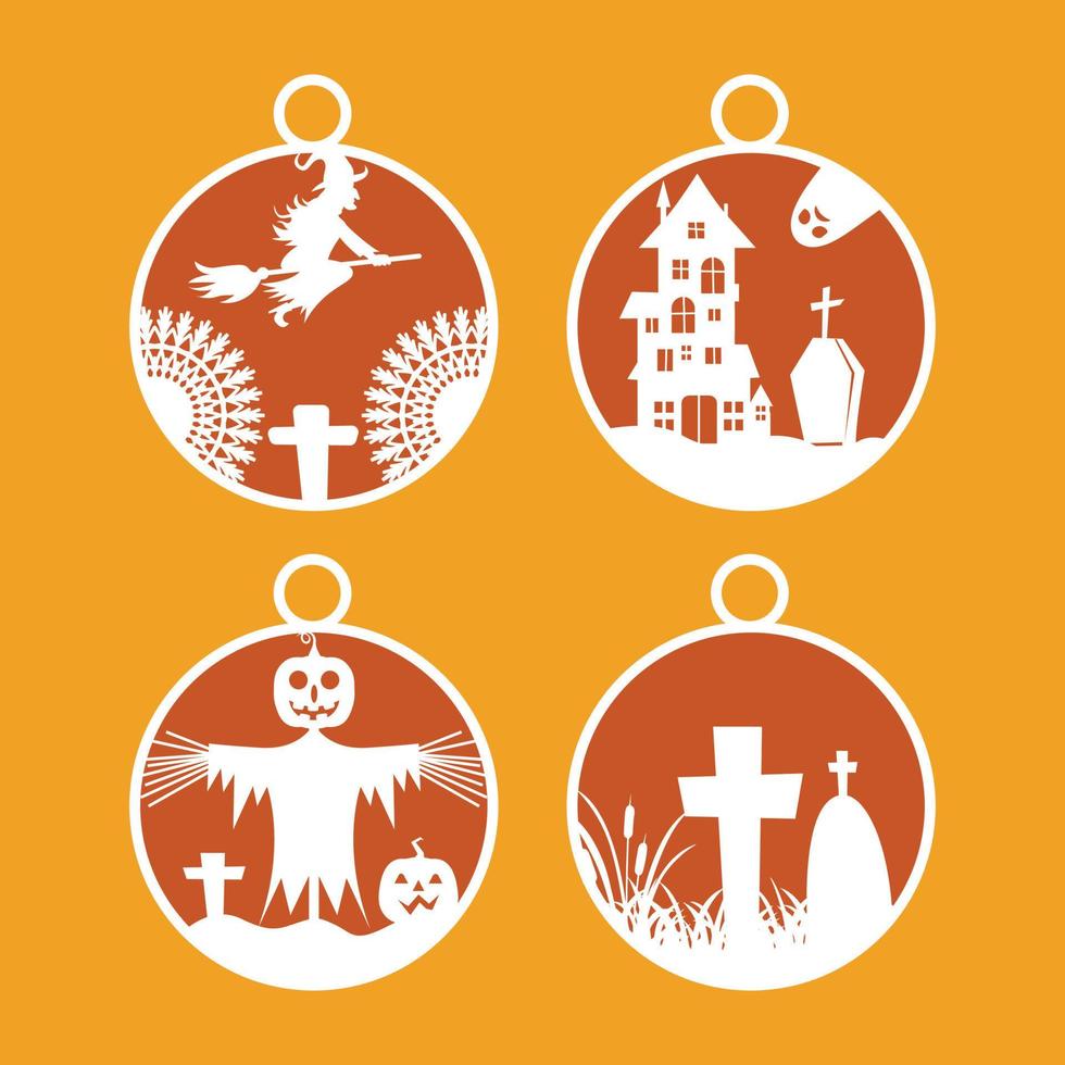 conjunto de vetores de elemento de ornamentos de halloween