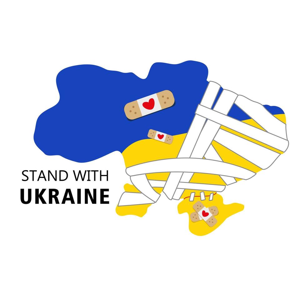 fique com o slogan da ucrânia. orar pela paz da ucrânia. ilustração vetorial. vetor
