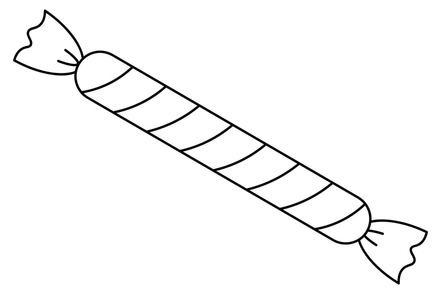 doce. doçura ou travessura. caramelo em uma embalagem listrada. retrato falado. delicioso pirulito. estilo doodle. dia das Bruxas. vetor