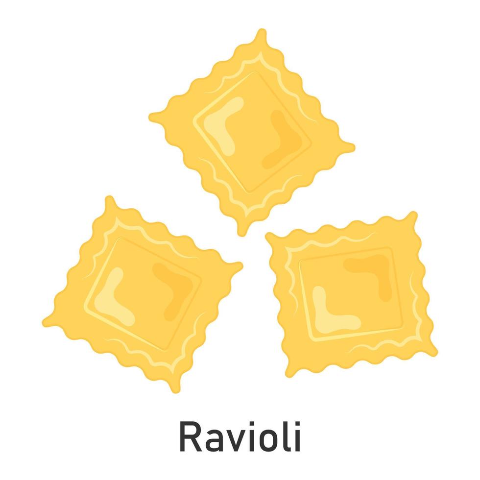 macarrão ravióli. massas do restaurante. para design de menu, embalagem. ilustração vetorial. vetor