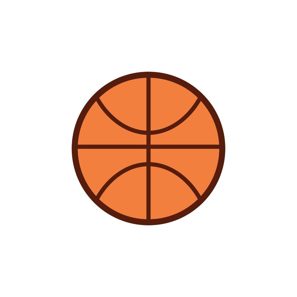 bola de basquete com design plano em um fundo branco, vetor. vetor