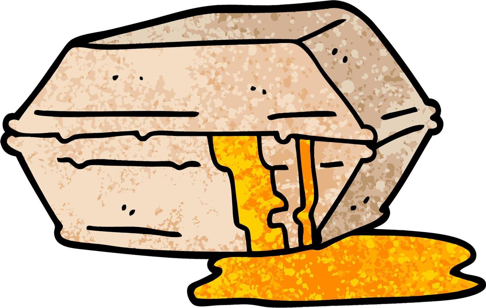 ilustração texturizada grunge desenhos animados gordurosos para tirar comida vetor