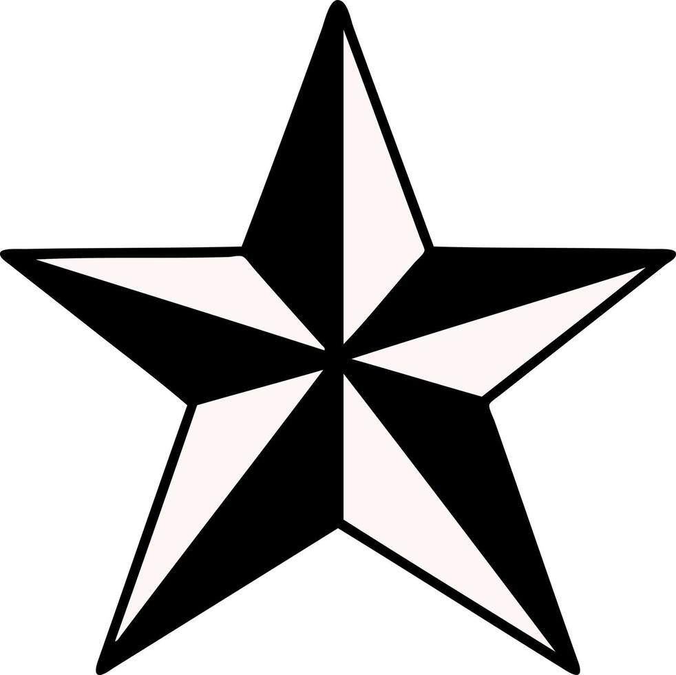 tatuagem tradicional de uma estrela vetor