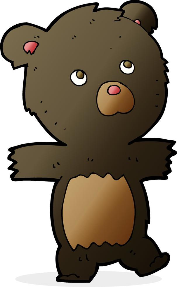 urso preto bonito dos desenhos animados vetor