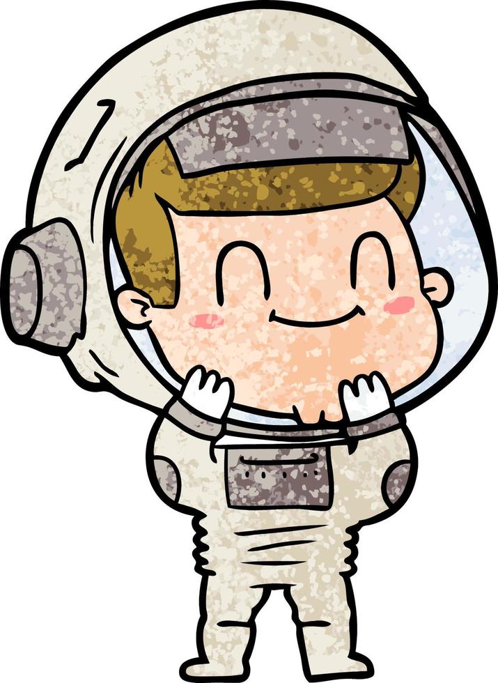 astronauta de desenho animado feliz vetor