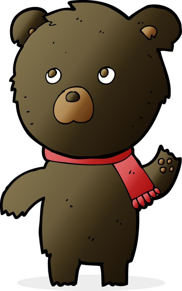 urso preto bonito dos desenhos animados vetor