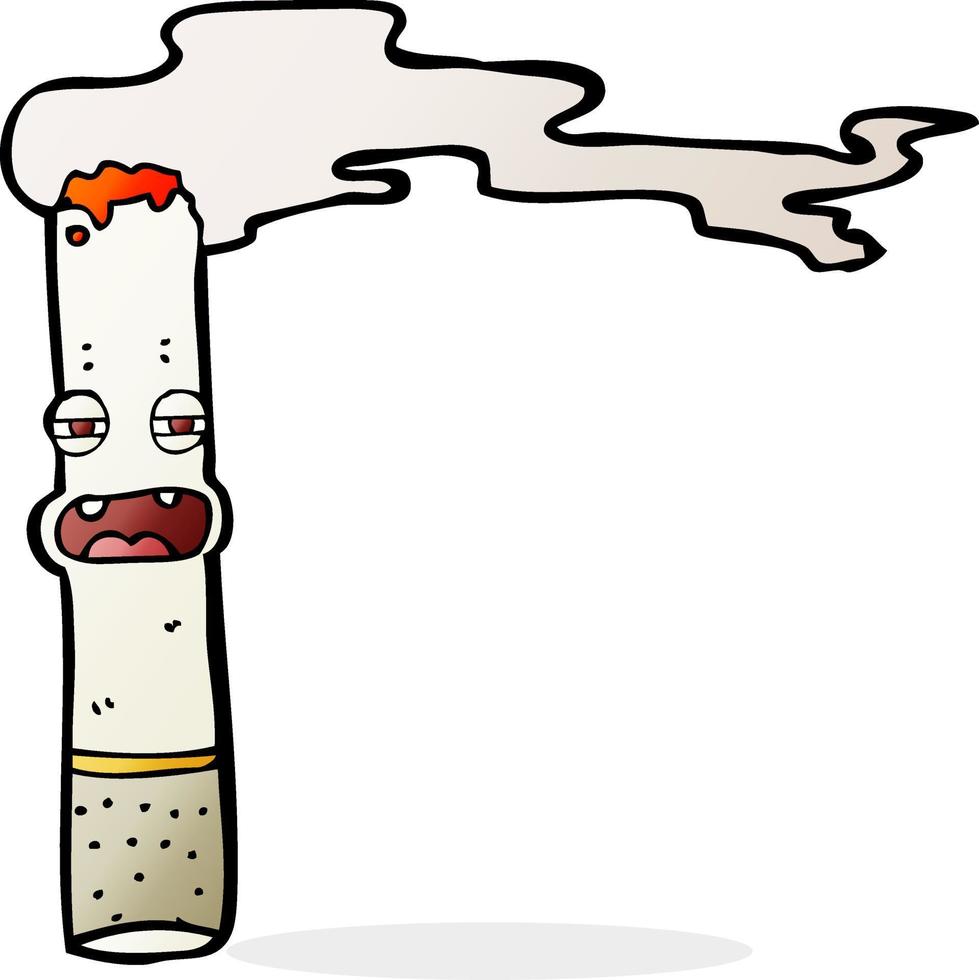 personagem de desenho animado de cigarro vetor