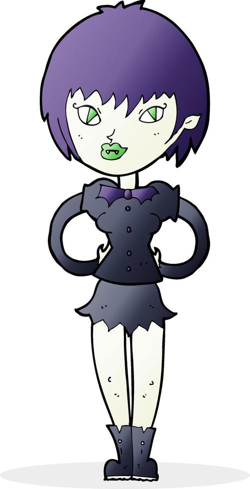 menina vampira bonita dos desenhos animados vetor