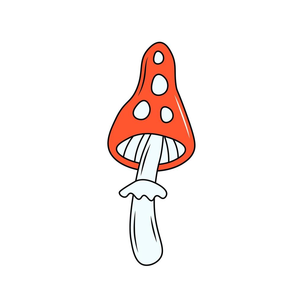 ilustração em vetor de desenho animado amanita vermelho