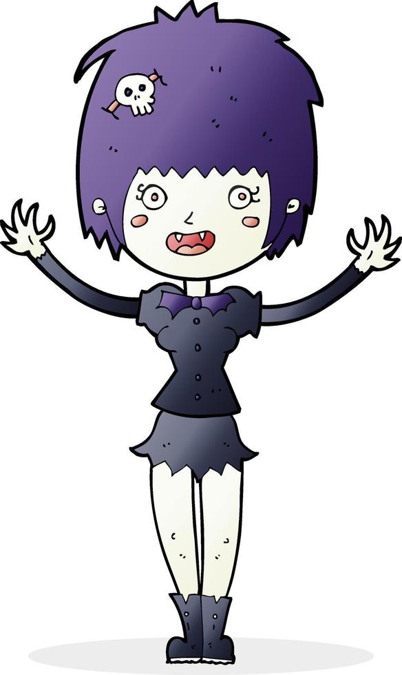 garota vampira dos desenhos animados vetor