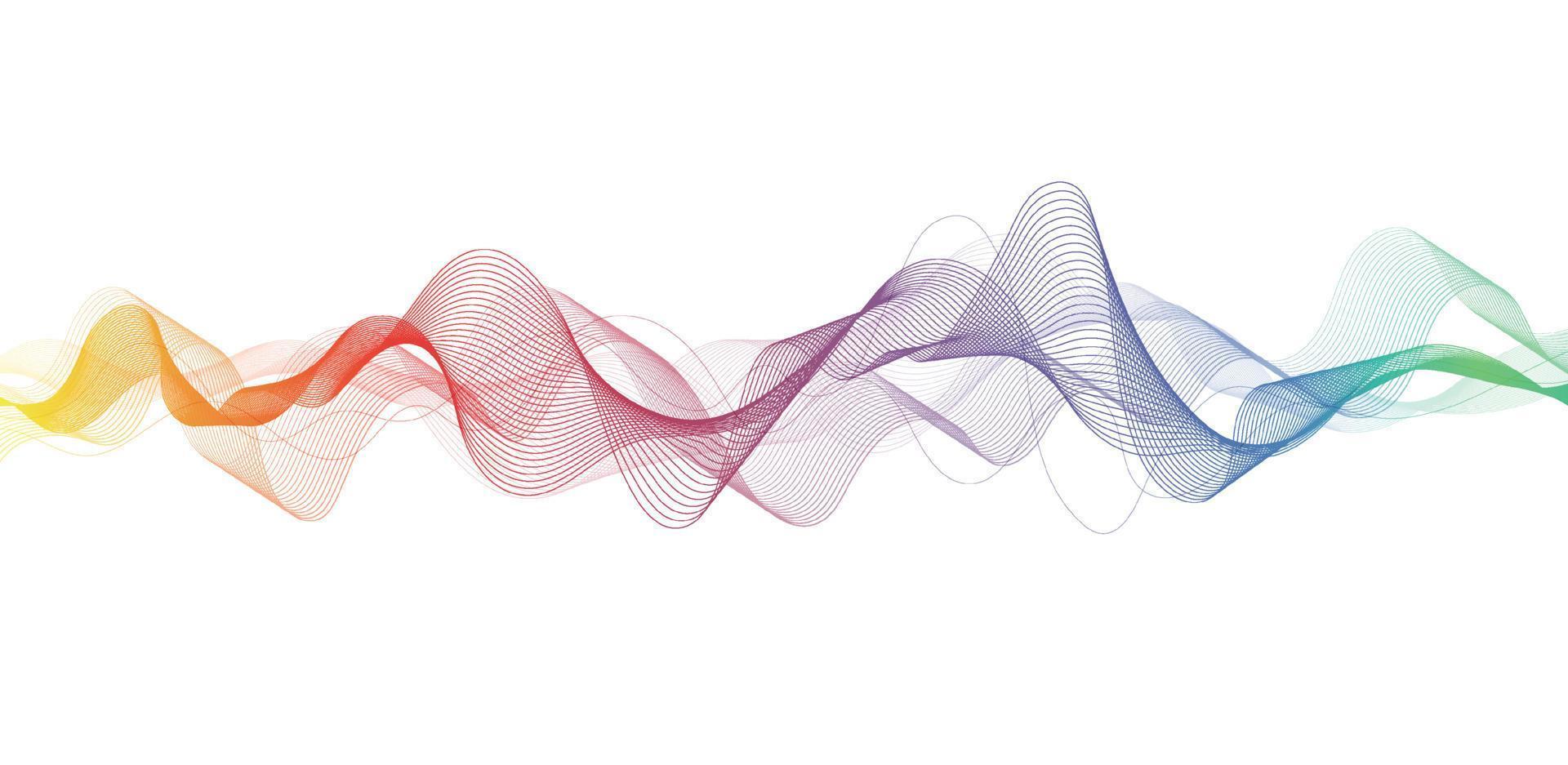 linhas de onda coloridas abstratas sobre fundo branco para elementos na apresentação de negócios de conceito, folheto, panfleto, ciência, tecnologia. ilustração vetorial vetor
