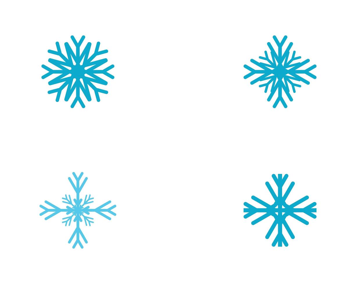 conjunto de ícones de floco de neve vetor