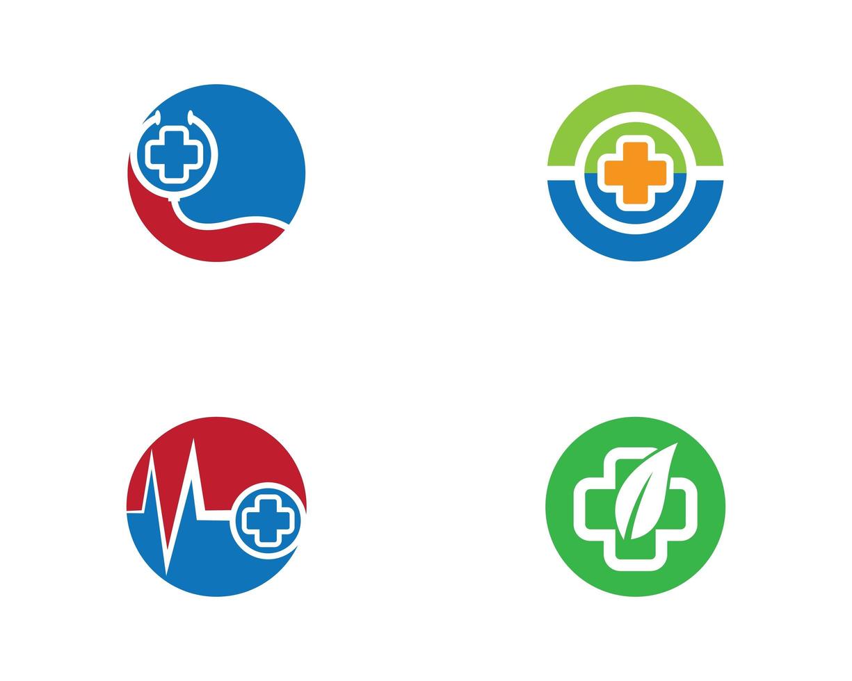 conjunto circular de logotipo médico vetor