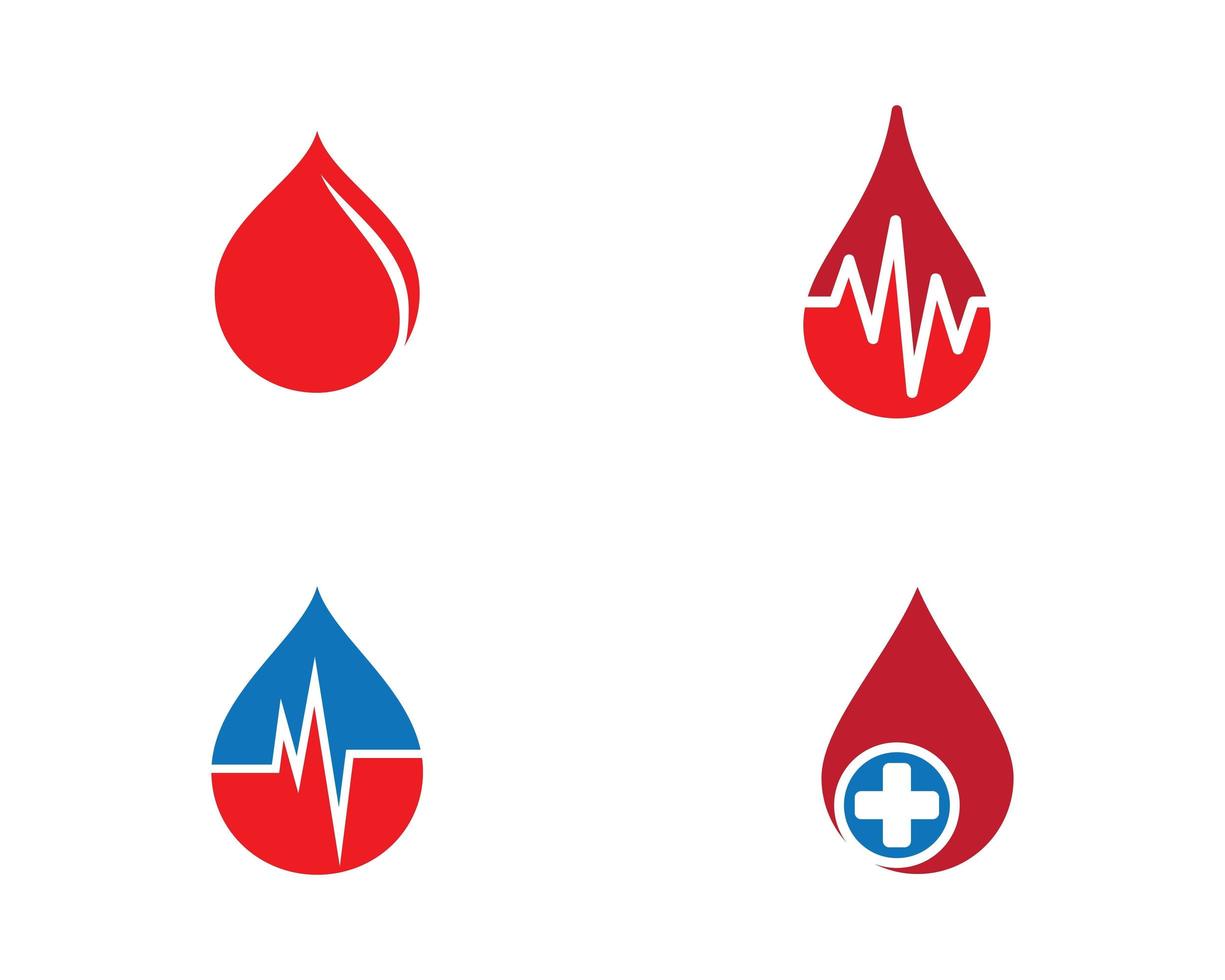 conjunto de logotipo de sangue vetor