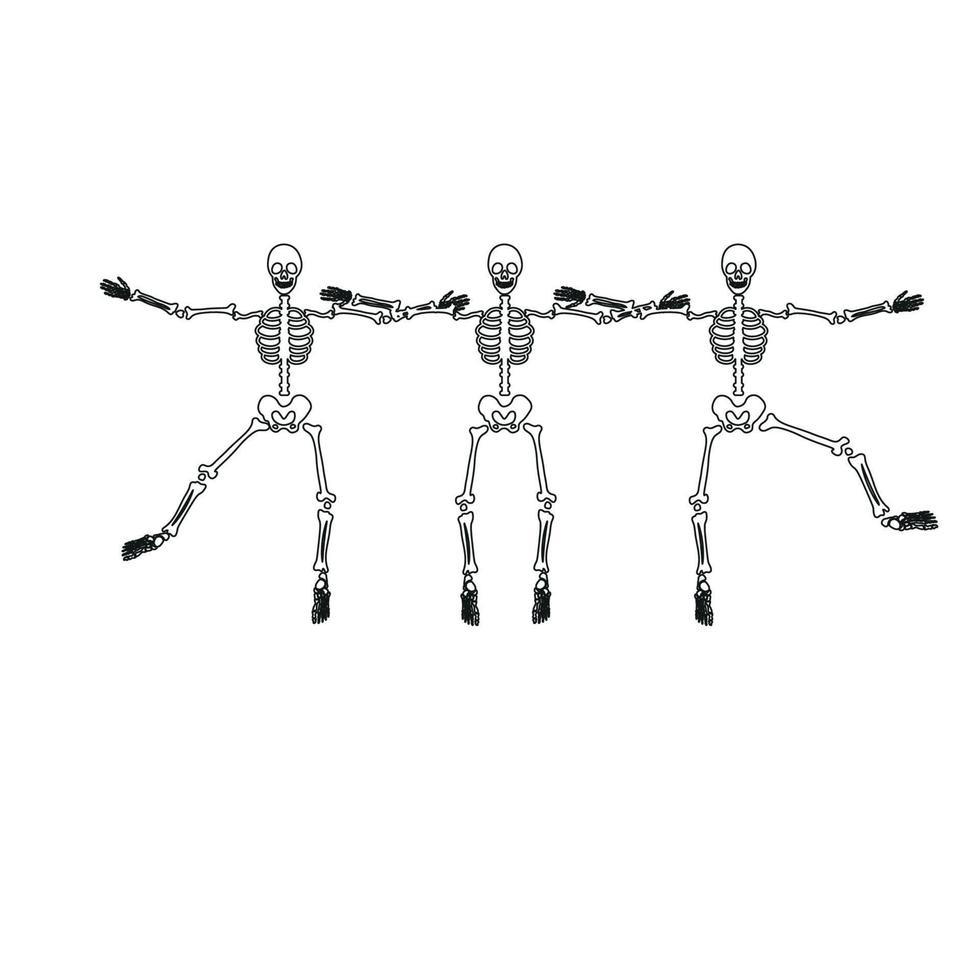 esqueleto de ossos assustadores de halloween vetor