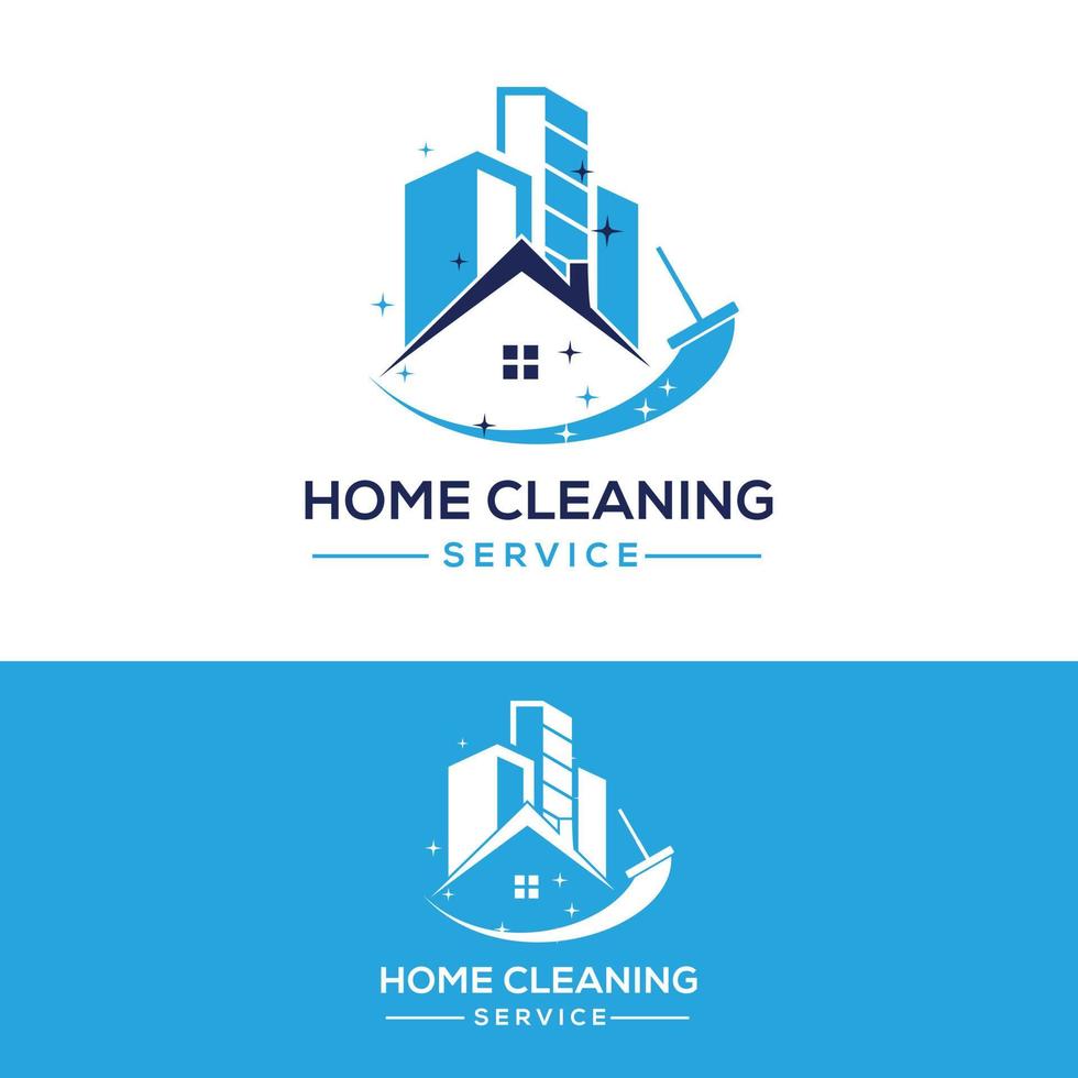 design de logotipo de serviço de limpeza doméstica vetor