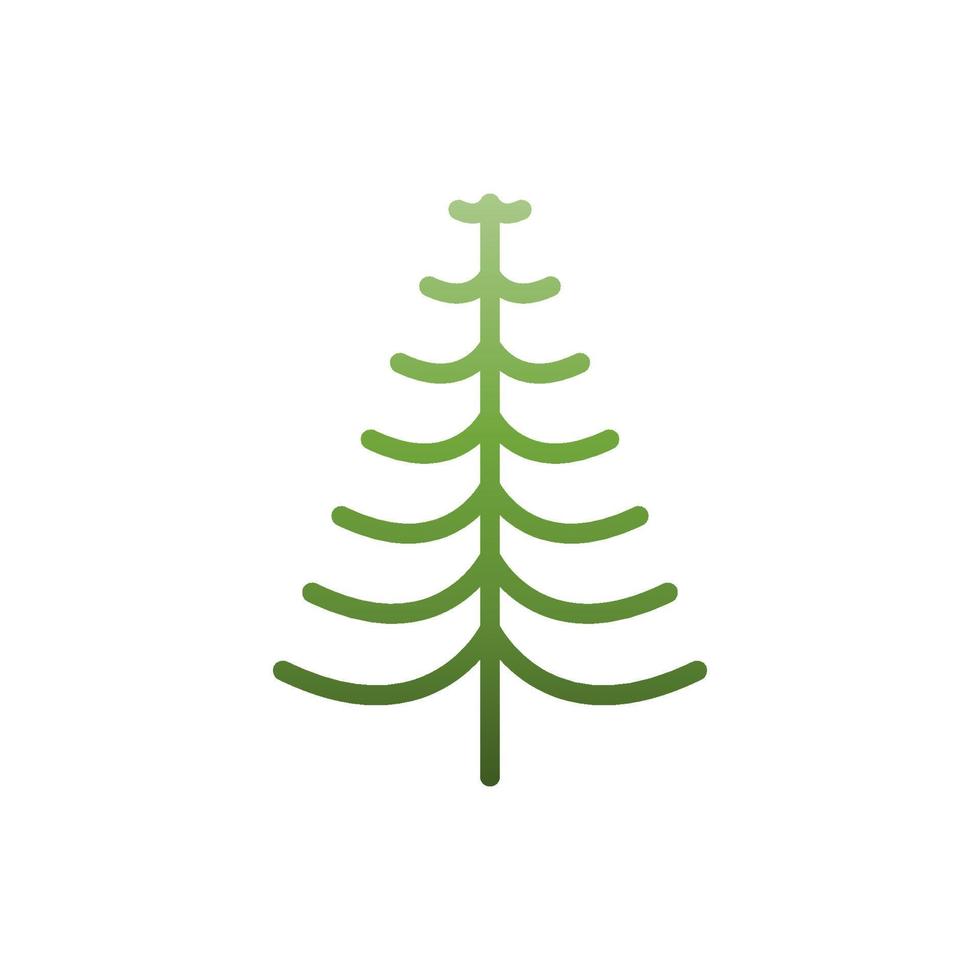 pinheiro ou ícone plano de árvore de natal, vetor. vetor