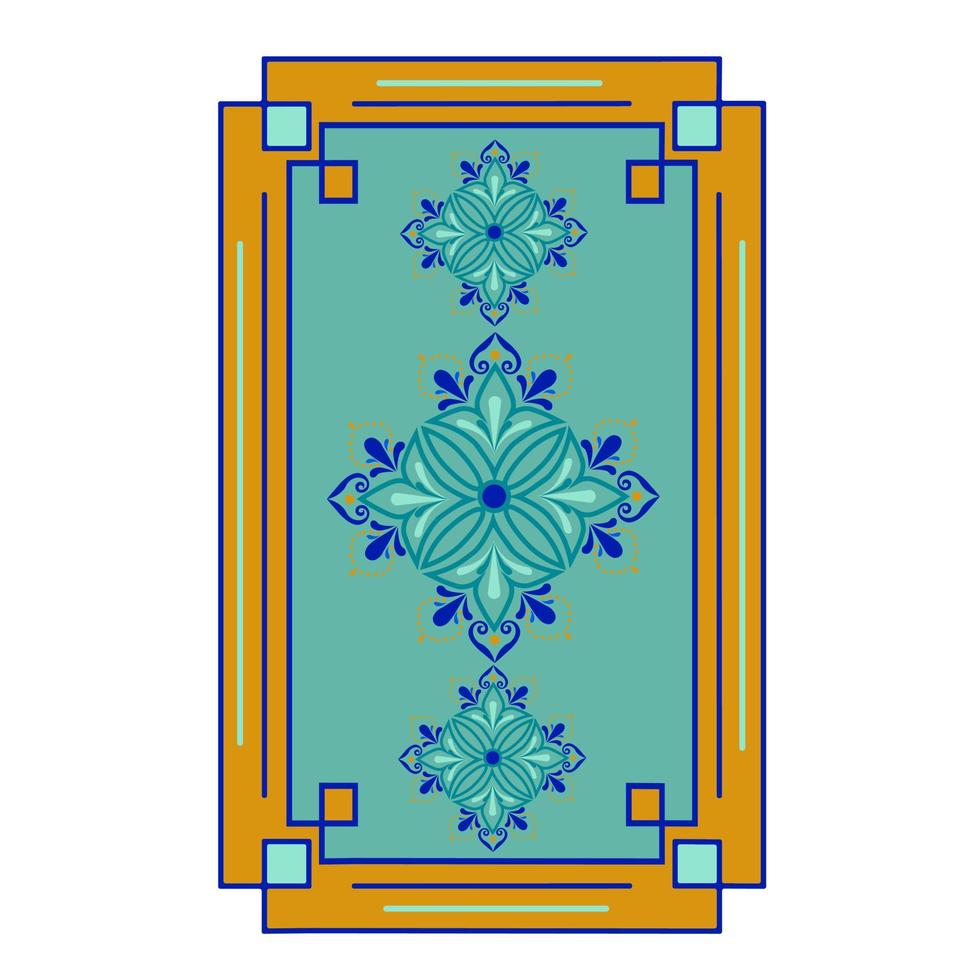 ilustração de estoque de vetor de flor marroquina. padrão de bétula em formas geométricas tradicionais. ornamento islâmico. Isolado em um fundo branco.