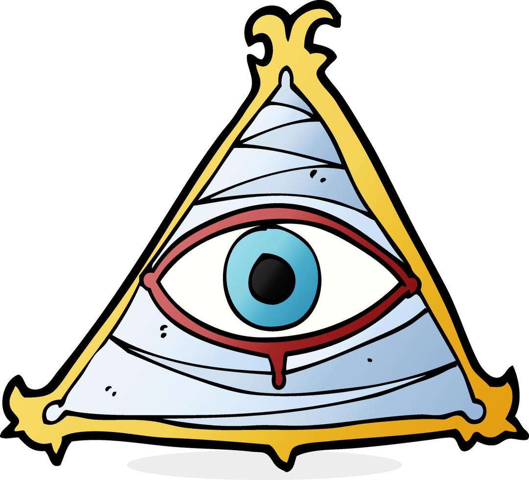 símbolo de olho místico dos desenhos animados vetor