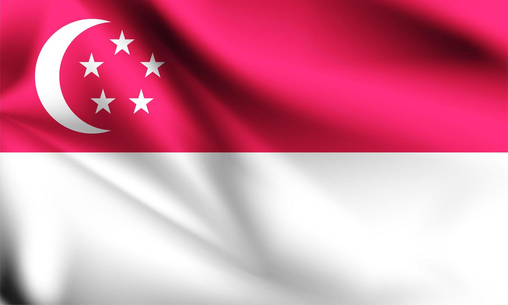 bandeira 3d de cingapura vetor