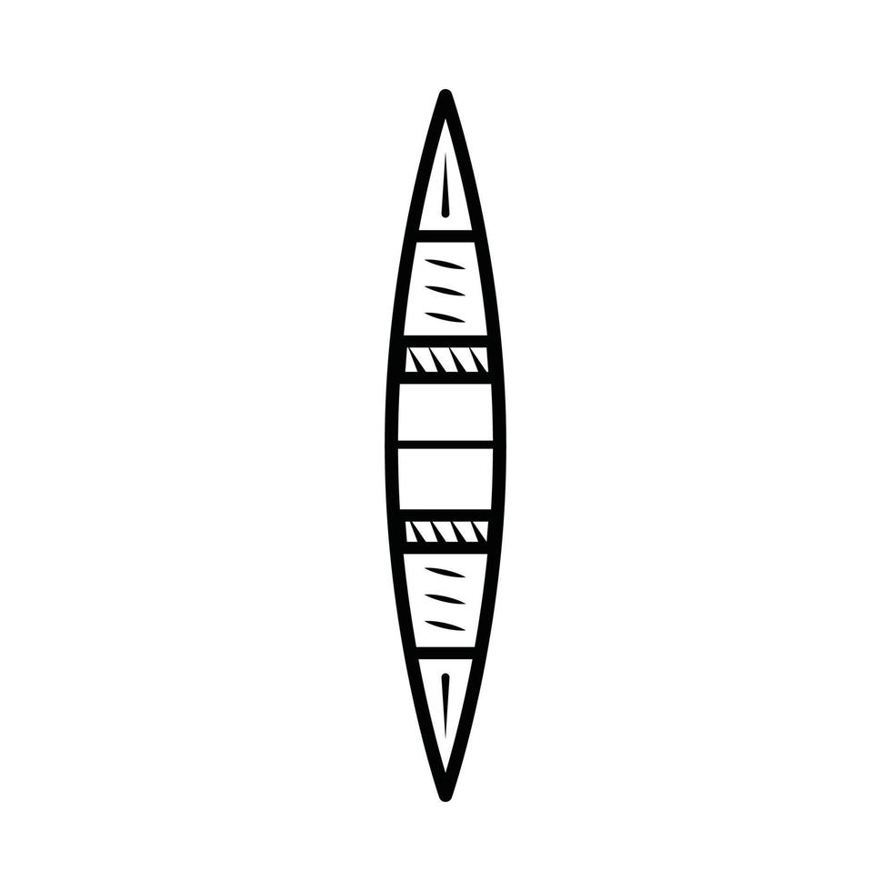 canoa de caiaque retrô vintage para camping. pode ser usado como emblema, logotipo, crachá, etiqueta. marca, pôster ou impressão. arte gráfica monocromática. vetor