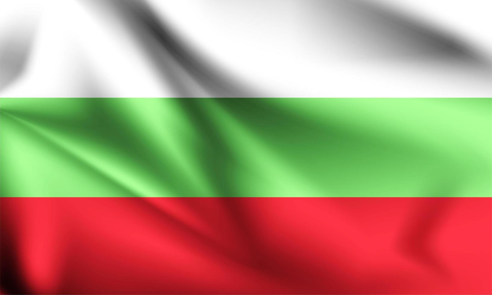 bandeira 3d da bulgária vetor